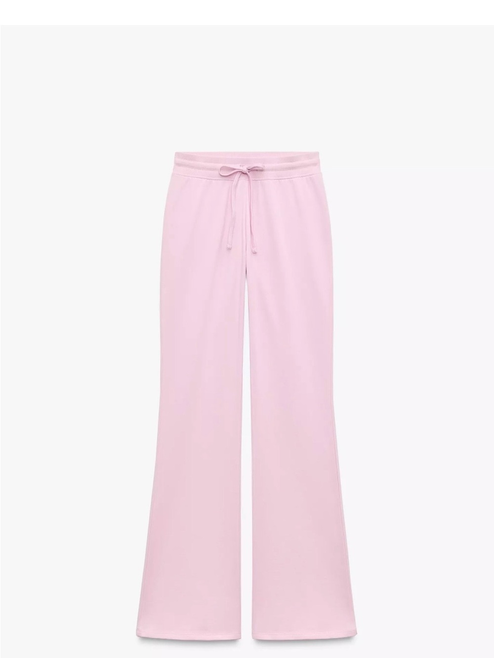 Zara Light Pink Boot-Cut Drawstring Pants